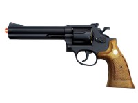 UHC TSD Sports Spring Revolver - 6 inch Barrel, Black/Brown Airsoft gun