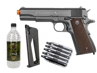 Colt 1911 CO2 Metal Blowback Airsoft Pistol, Kit