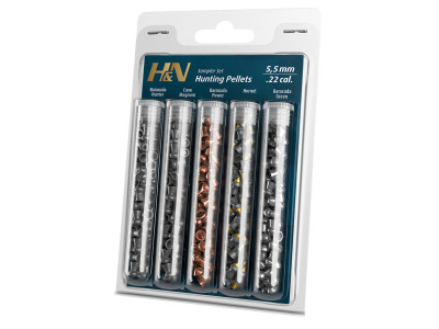 H&N Hunting Sampler .22 Cal, 5 Different Pellets, 155ct