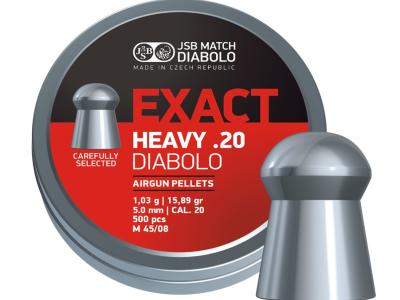 JSB Match Diabolo Exact Heavy .20 Cal, 15.89 Grains, Domed, 500 Count