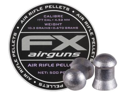 FX Air Rifle Pellets .177 Cal, 10.3 Grains, Domed, 500ct., 4.52mm