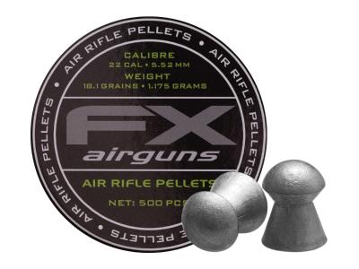 FX Air Rifle Pellets .22 Cal, 18.13 Grains, Domed, 500ct., 5.52mm