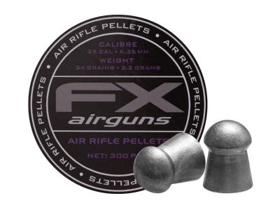 FX Air Rifle Pellets .25 Cal, 33.95 Grains, Domed, 300ct.