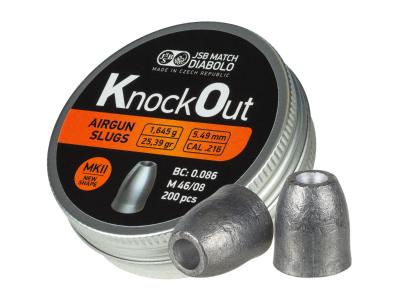JSB KnockOut Slugs MKII .216 Cal, 25.39gr, Hollowpoint, 200ct