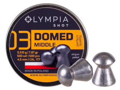 Olympia Shot Domed Pellets, .177cal, Middle, 7.87gr, 500ct