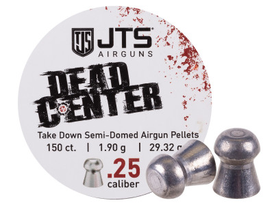 JTS Dead Center Precision .25 Cal, 29.32 Grain, Semi-Domed, 150ct