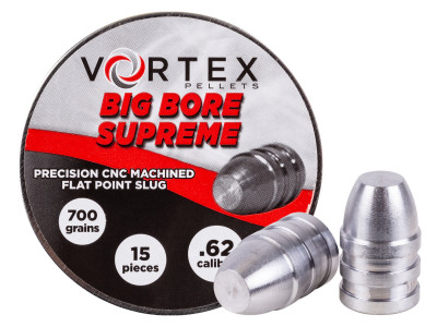 Hatsan Vortex Big Bore Supreme Slugs .62 Cal, 700gr, Flat Nose, 15ct