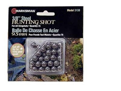 MARKSMAN Slingshot Ammo 3/8" Steel Shot Balls 75 qty 