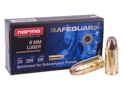 Norma 9mm Luger SafeGuard JHP, 115gr, 50ct