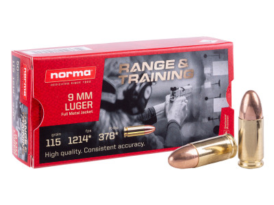 Norma 9mm Luger Range & Training FMJ, 115gr, 50ct