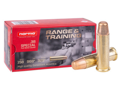 Norma .38 Special Range & Training FMJ, 158gr, 50ct