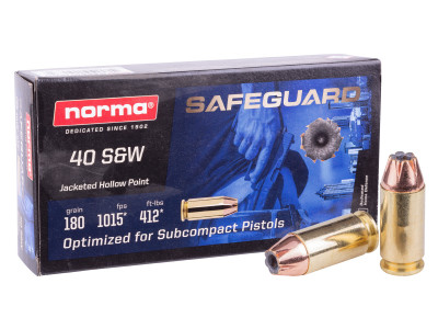 Norma .40 S&W SafeGuard JHP, 180gr, 50ct