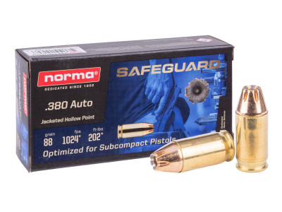 Norma .380 Auto SafeGuard JHP, 88gr, 50ct