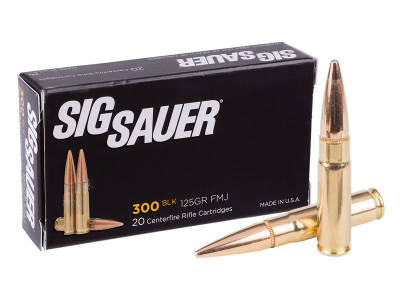 SIG Sauer .300 Blackout Elite Ball FMJ, 125gr, 20ct