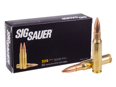 SIG Sauer .308 Winchester Elite Ball FMJ, 150gr, 20ct