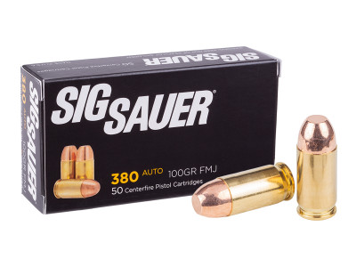 SIG Sauer .380 Auto Elite Ball FMJ, 100gr, 50ct