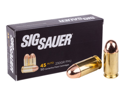 SIG Sauer .45 Auto Elite Ball FMJ, 230gr, 50ct