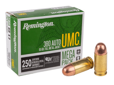Remington .380 Auto UMC Handgun FMJ, 95gr, 250ct