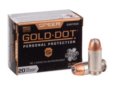 Speer .40 S&W Gold Dot Handgun Personal Protection, 165gr, 20ct