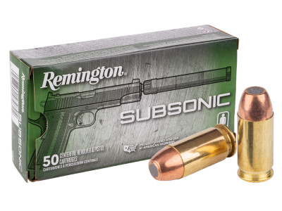 Remington .45 Auto Subsonic Handgun Flat Nose, 230gr, 50ct