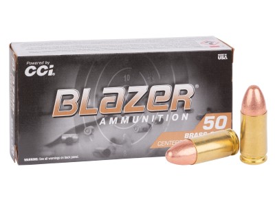 Blazer 9mm Luger Blazer Brass FMJ, 124gr, 50ct