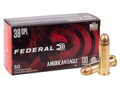 Federal .38 Special American Eagle Handgun FMJ, 130gr, 50ct