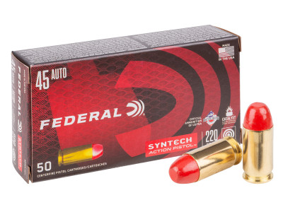 Federal .45 Auto Syntech Action Pistol Flat Nose, 220gr, 50ct