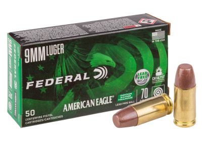 Federal 9mm Luger American Eagle Lead Free IRT, 70gr, 50ct