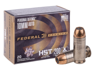Federal Premium 10mm Auto Personal Defense HST JHP, 200gr, 20ct