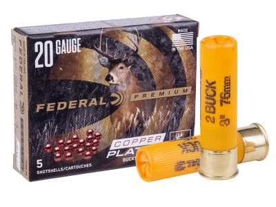 Federal Premium 20GA Buckshot 1 1/4oz, 2 Buck, 5ct