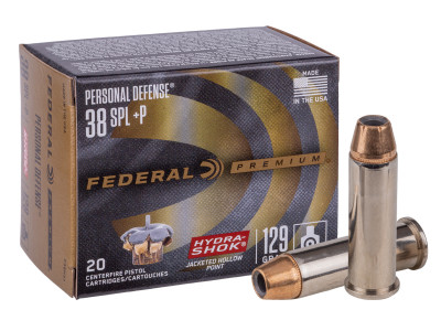 Federal Premium .38 Special +P Personal Defense Hydra-Shok, 129gr, 20ct