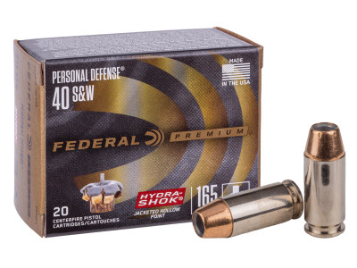 Federal Premium .40 S&W Personal Defense Hydra-Shok, 165gr, 20ct