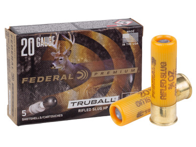 Federal Premium 20GA TruBall Rifled Slug 3/4oz, 328gr, 5ct