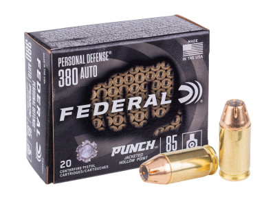 Federal .380 Auto Defense Punch JHP, 85gr, 20ct