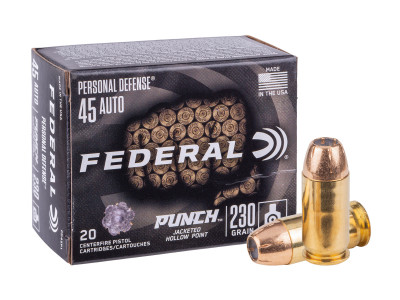 Federal .45 Auto Punch JHP, 230gr, 20ct