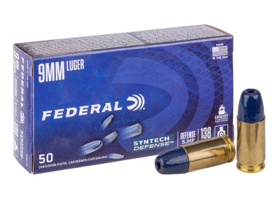 Federal 9mm Luger Syntech Defense, 138gr, 50ct