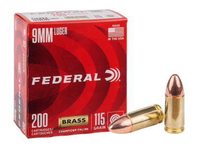 Federal 9mm Luger Champion Training FMJ, 115gr, 200ct