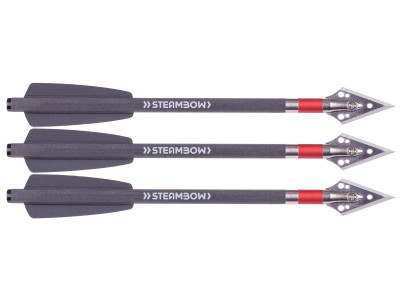 Steambow AR-Series Heavy Carbon Hunting Arrows, 3 Pack
