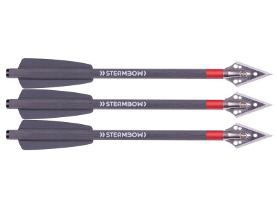 Steambow AR-Series Light Carbon Hunting Arrows, 3 Pack