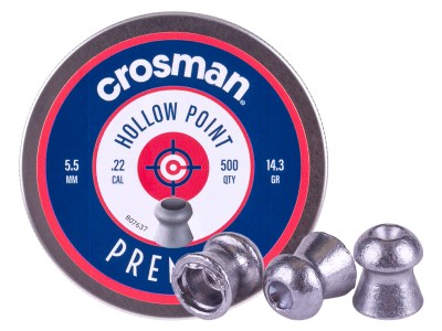 Crosman Premier .22 Cal, 14.3 Grains, Hollowpoint, 500ct