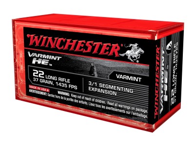 Winchester .22 LR Varmint HE 3/1 Segmenting Expansion, 37gr, 50ct