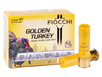 Fiocchi 20GA Golden Turkey 1 1/4oz, 5 Shot, 10ct
