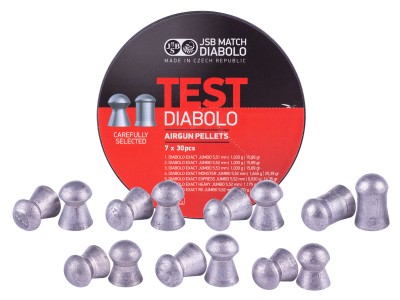 JSB Exact Diabolo Test Pellets .22 Cal, Round Nose, 210ct