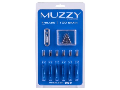 Muzzy 4 Blade 100 Grain Broadhead, 6 pack