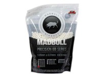 Mad Bull Precision Grade 6mm plastic airsoft BBs, 0.20g, 4,000 rds, white