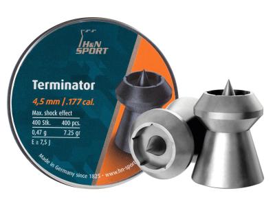 H&N Terminator, .177 Cal, 7.25 Grains, Hollowpoint, 400ct