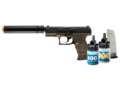 Walther PPQ Spring Airsoft Pistol Kit, Tan