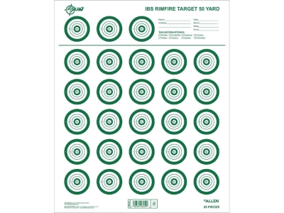 Allen EZ Aim IBS Rimfire Paper Shooting Targets, 25-Pack, None