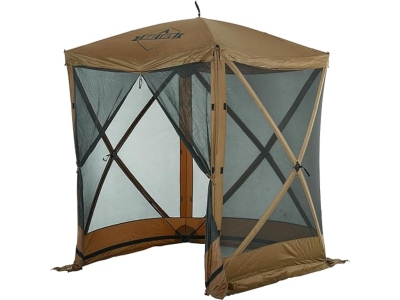 Hike Crew 6 x 6 Pop Up Gazebo Tent, 4-Sided Outdoor Tent Canopy, Brown