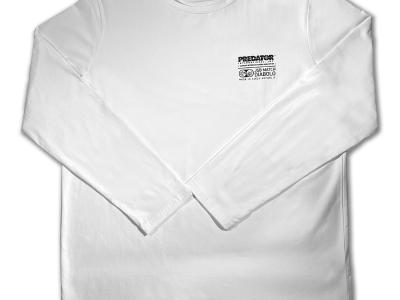 JSB Predator Long Sleeve Cotton/Spandex T-Shirt, White, Medium